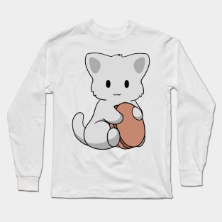 White Cat Macaron Long Sleeve T-Shirt